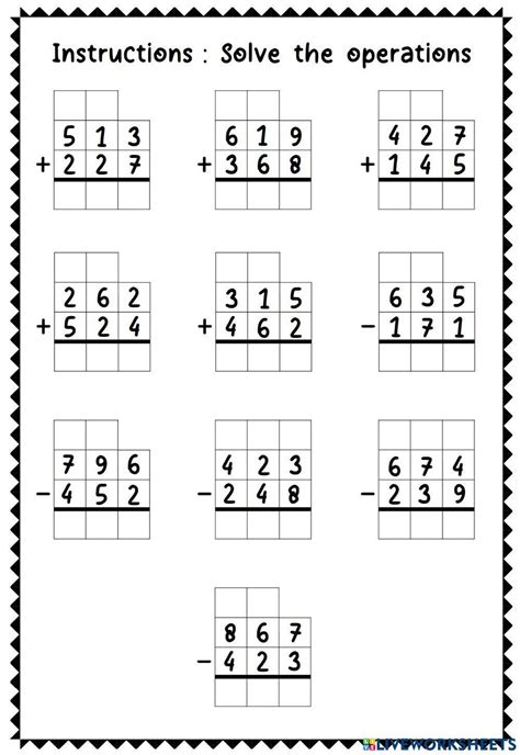 3 digit addition activities|3 Digit Addition and Subtraction Worksheets .